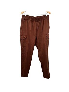 BCG Womens Atleisure Pants Drawstring Cargo Pockets Brown Size XL